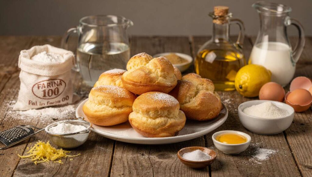 Zeppole al forno morbide e dorate