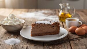 Torta al caffè e ricotta senza burro: morbida e cremosa