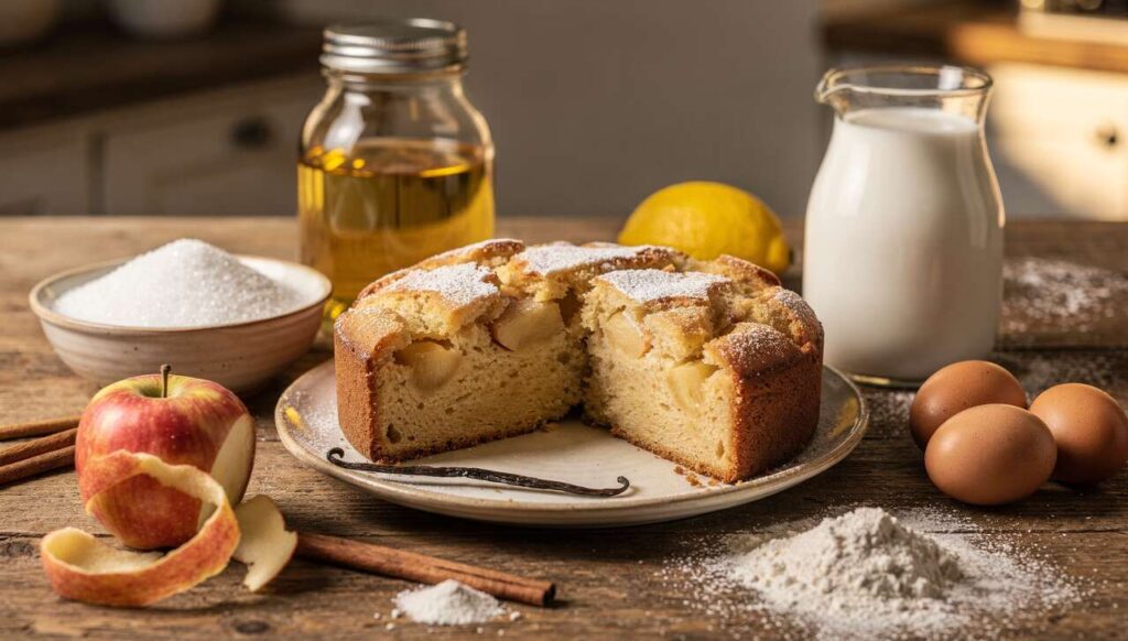 La torta alle mele che prepari in una ciotola senza bilancia