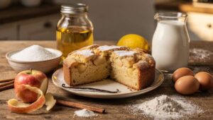 La torta alle mele che prepari in una ciotola senza bilancia